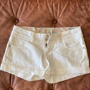 Wallflower white jean shorts